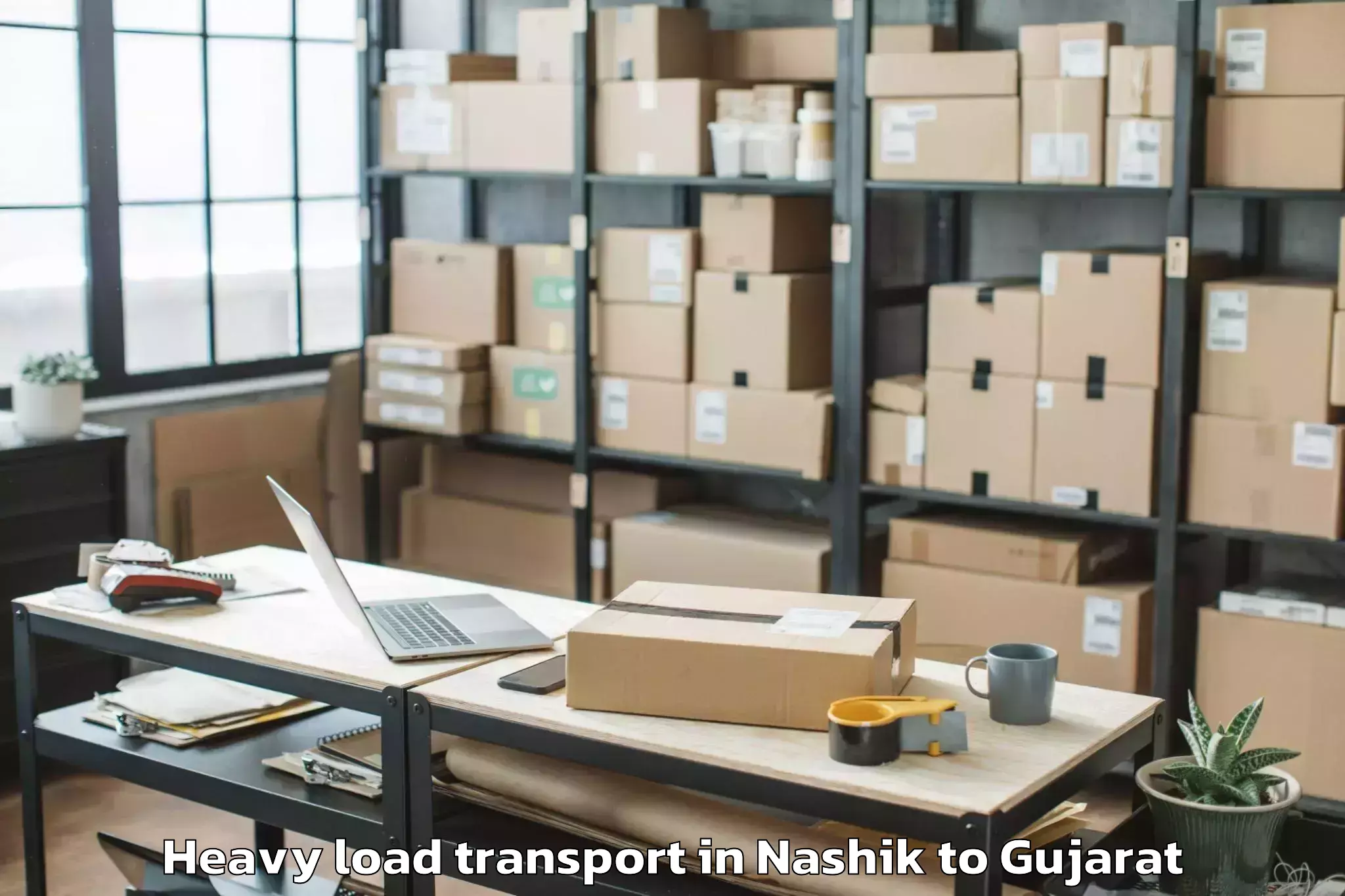 Easy Nashik to Porbandar Airport Pbd Heavy Load Transport Booking